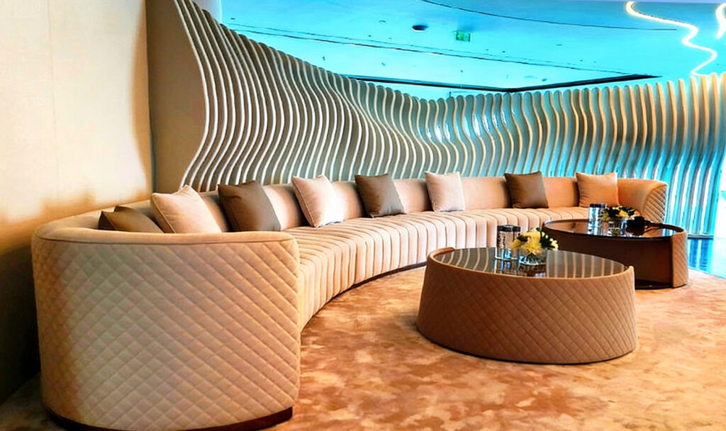 Baffles and curve customised sofa furniture